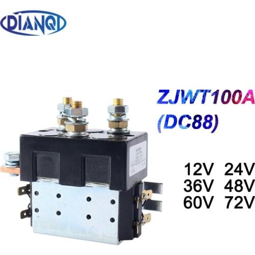 DC88 2NO+2NC 12V 24V 36V 48V 60V 72V 100A DC Contactor ZJWT100A for motor forklift handling drawing grab wehicle car winch