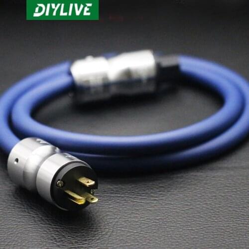 DIYLIVE HiFi Furutech FP3TS20 OCC Blue Ribbon Fever Audio Single Crystal Copper Power Cable Bladder Connector
