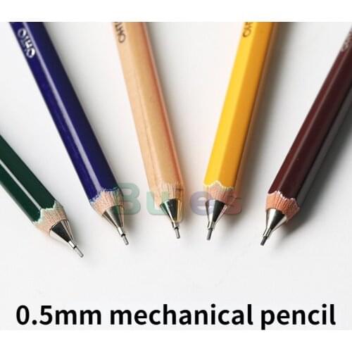 OHTO Short Mini-wood Pen Body Mechanical Pencil, Adults Pencil 0.5mm Drawing Pen,Stainless Steel Material, Portable Pen