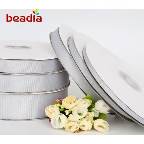 Best Quality 5 Yards/lot 7-38mm Grey Colour Grosgrain Ribbon For Gift Wrapping Scrapbooking Supplies DIY Handmade Materials