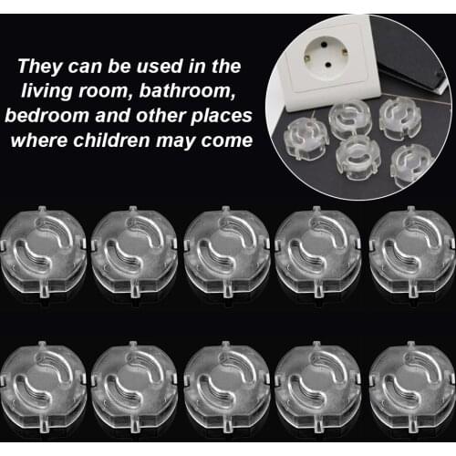 New Portable 10PCS Socket Cover Kids Safety Power Outlet Guard Children 2-hole Power Socket Plastic Protector EU