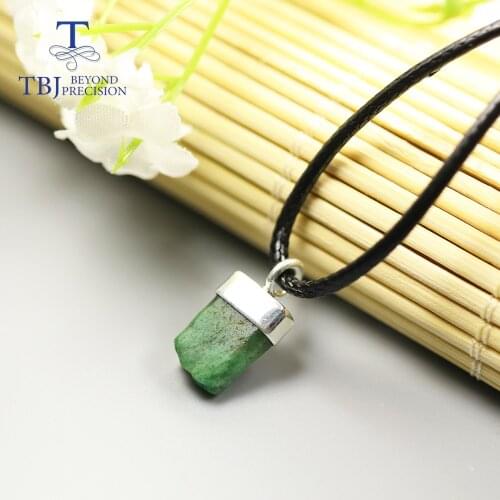 Ice cream shape Handmade Pendant natural zambia emerald Ruby gemstone Rough pendant 925 sterling silver jewelry for girls cute