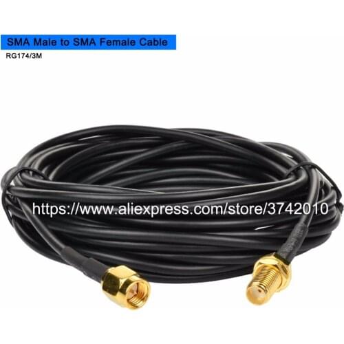 New SMA Male to SMA Female Plug Connector Extension Cable RG174 3M