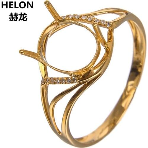 Solid 14k Rose Gold Natural Diamonds Engagement Wedding Ring Women 7x9mm Oval Cut Semi Mount Ring White Yellow Gold