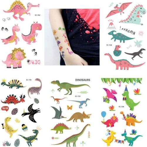 Safari Party Animal Dinosaur Disposable Tattoo Sticker Baby Shower Childrens Jungle Birthday Party DIY Decorations Kids Favors