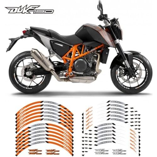 Motorcycle front and rear wheels Edge Outer Rim Sticker Reflective Stripe Wheel Decals For KTM DUKE 125 250 390 790 1290super
