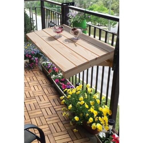 Balcony railing hanging table Folding convenient hanging computer table home bar counter Creative lifting folding desk