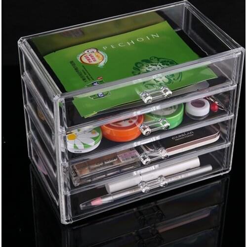 Transparent Cosmetic Box Jewelry Jewelry Skin Care Products Facial Mask Lipstick Storage Box Four Drawers Storage Box Acrylic