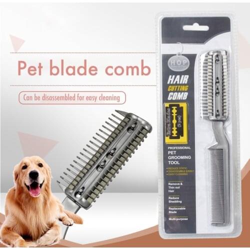 Pet Comb Blade Comb Dog Hair Removal Comb Hair Cleaning and Grooming Comb Cat and Dog Grooming Tool Pet Grooming Dog Brush