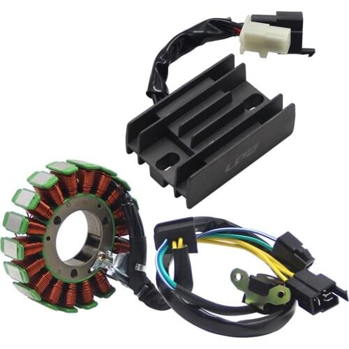 Motorcycle Voltage Regulator Rectifier + Magneto Generator Stator Coil Set For Suzuki GN125 1982-2001 GS125 1982-1994 TU125 1999