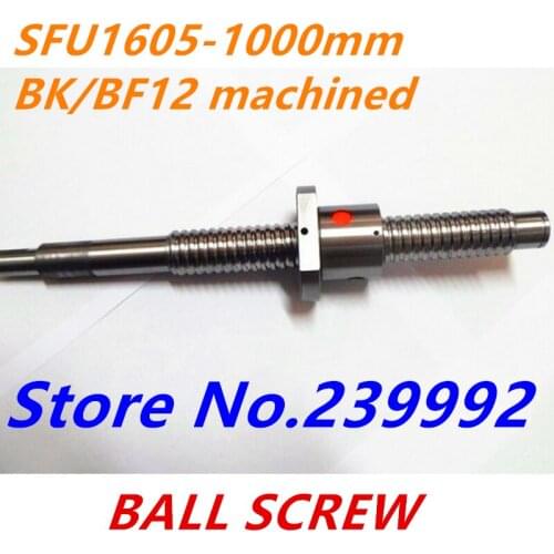 SFU1605 1000mm 16 mm Ball screw SFU1605 length1000 mm plus 1pcs diameter 1605 Ball nut CNC DIY Carving machine accessories
