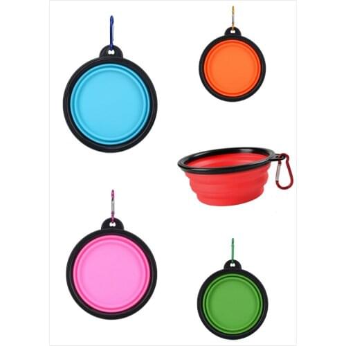 Pet Bowl Folding Silicone Travel Dog Bowls Walking Portable Water Bowl For Small Medium Dogs Cat Bowls Pet Eating Dishes