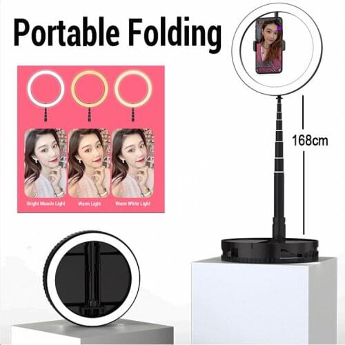Folding Ring Light Photography LED Selfie Annular Lamp 3500-6000K Photo Studio Light With Clip For Youtube tik tok Video Live
