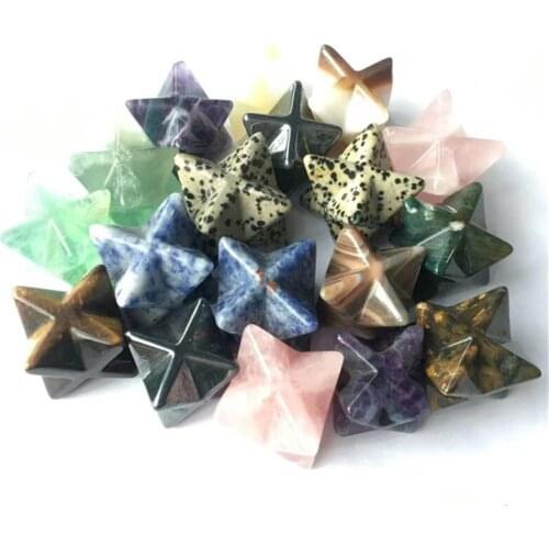 Mixed Materials Crystal Merkaba Natural Carved Gemstone For Healing Reiki