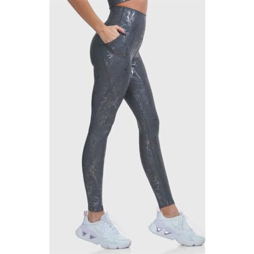 Superstacy Glitter High Waist Pockets Smoked Sport Leggings