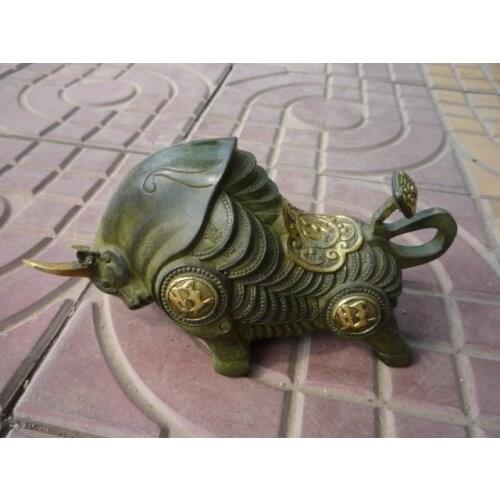 Old China(1742-1789) Bronze statue /sculpture cow , best collection&adornment,free shipping