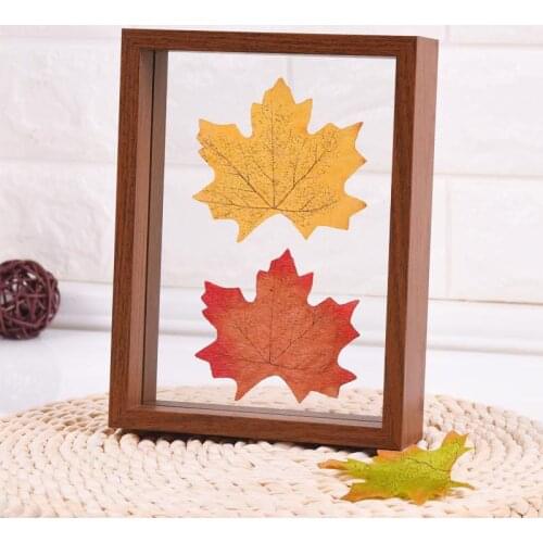 5Inch 6inch Double-sided Glass Composite Solid wood Three-dimensional Specimen Rack Handmade DIY Wooden Photo Frame Set