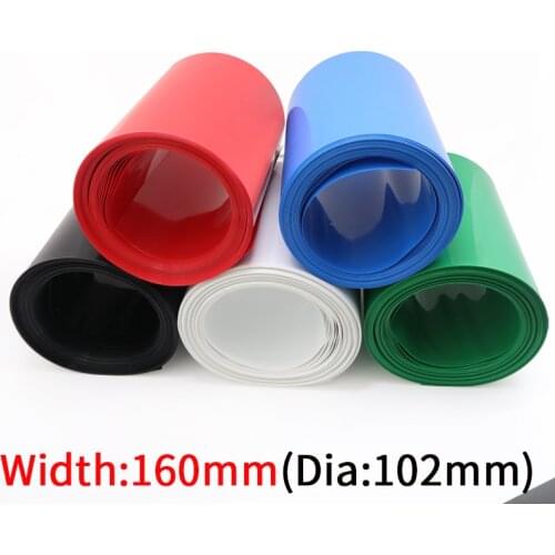 Dia 102mm PVC Heat Shrink Tube Width 160mm Lithium Battery Insulated Film Wrap Protection Case Pack Wire Cable Sleeve Colorful