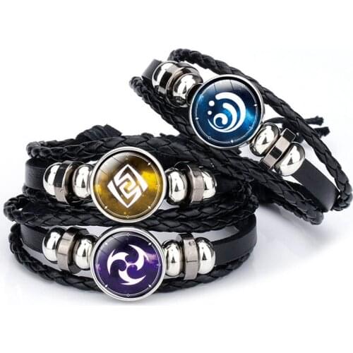 Genshin Impact Game Cosplay Prop Eye Of God Water Wind Thunder Fire Rock Ice Element Bracelet Jewelry