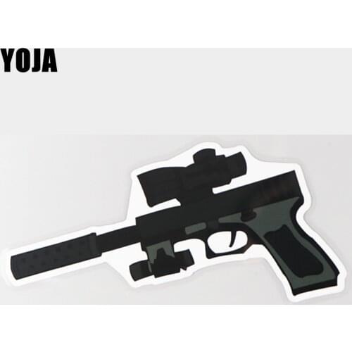 YOJA 7X16CM Personalized Weapon Decoration Car Sticker Silencing Pistol Vinyl Decal DY5-006