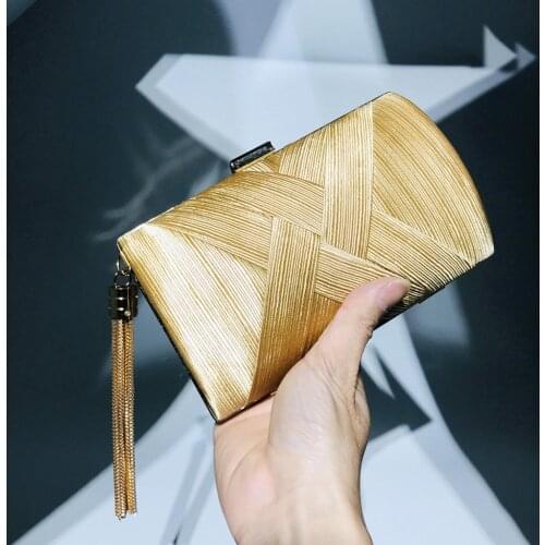 Womens Satin Evening Clutch Bag Designer Evening Handbag Shoulder Bag with Fringe, Party Wedding Clutch Purse