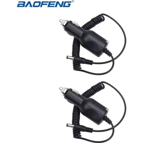 2PCS BAOFENG UV-5R Car Charger Cable Line 12-24V Input For Baofeng UV5R UV-82 UV-9R Plus Walkie Talkie Car Truck