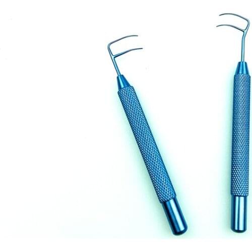 2pcs Trabeculotome hook Ophthalmic left right set ophthalmic Titanium eye tools