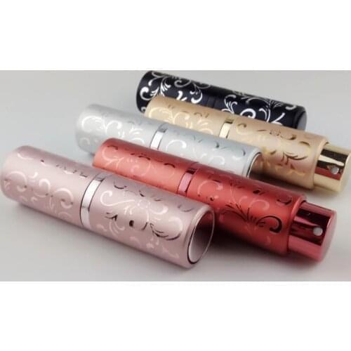 200pcs fashion 15ML Aluminum Empty Glass Perfume Refillable Spray Perfume Bottle With flower Pattern new