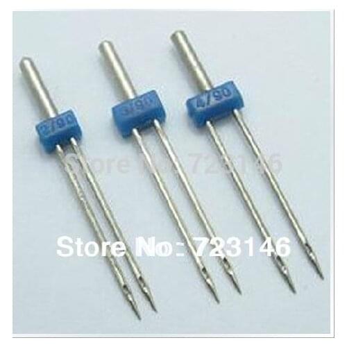 2015 Seconds Kill Sale 10psc Circular Steel Twin Double Needle Size 2.0/90, 3.0/90, 4.0/90 Sewing Machine Needles Pins[210319]