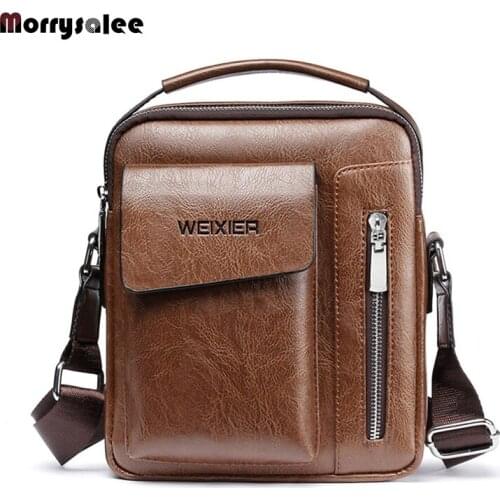 2021Casual Men Shoulder Bag Vintage Crossbody Bags High Quality Male Bag PU Leather Handbag Capacity Men Messenger Bags Tote Bag