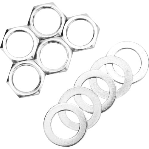 Hot Sale Gaskets Nuts Wear-resistant Solid 3/8 inch Guitar Bass Socket Nut Gasket Musical Instruments Jack Washer Nuts Set