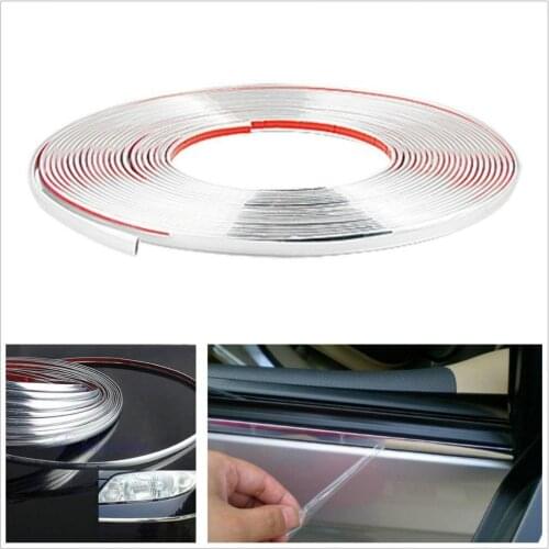 3M / Roll Car Bumper Door Edge Lip Guard Outlet Vent Grille Chrome Decor Protector Moulding Trim Strip Car-Styling Stickers 10MM
