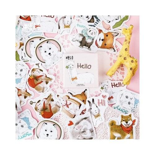 45Pcs/Set Pets Gather Paper Sticker Decoration DIY Handmade Arts Craft Sticker Christmas gift