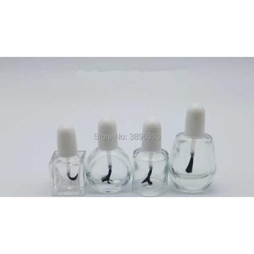 5ml 10ml 12ml Nail Polish Bottle with Brush Refillable Empty Cosmetic Containor Transparent Glass bottle F987