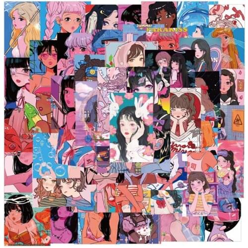 50PCS Sweetheart Beauty Stickers Anime Girls Otaku Welfare Illustration For Phone Laptop Luggage Case Graffiti Car Decal Sticker