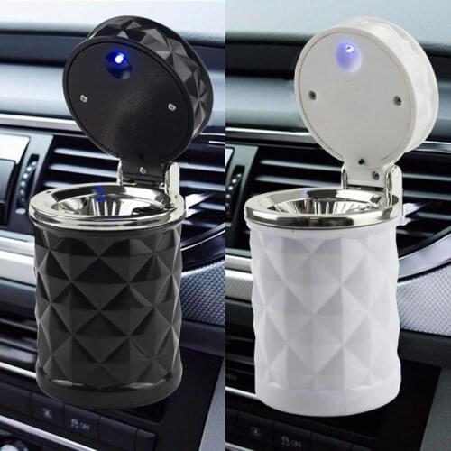 Car Ashtray With LED Light Cigarette Cigar Ashtray Container Ashtray Gas Bottle Smoke Cup Holder Storage Cup Car Supplies