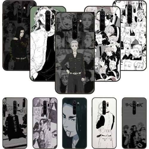 Phone Case For Xiaomi Redmi Note 8 8T 7 7A 9 9S 8A 4 5 Pro Black Cover Shell Art Prime Tpu Etui Trend Cartoon tokyo revengers