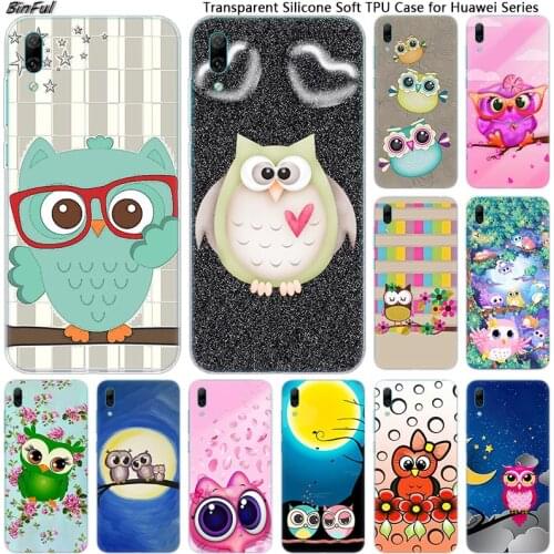 Colorful sweet owl Soft Silicone Phone Case for Huawei Mate 10 20 Lite Pro Enjoy 9S Y9 Y7 Y6 Y5 2019 2018 Pro 2017 Fashion Cover