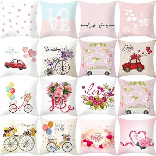 Car Pillowcase Decorative Sofa Cushion Case Bed Pillow Cover Home Decor Car Cushion Cover Valentine Pillow Case 45*45cm