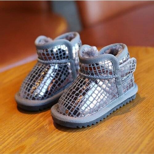 Children Snow Boots Kids Shoes Winter Baby Girls Boots Plush Velvet Soft Bottom Baby Boys Cotton Boots Thicken Warming Shoes