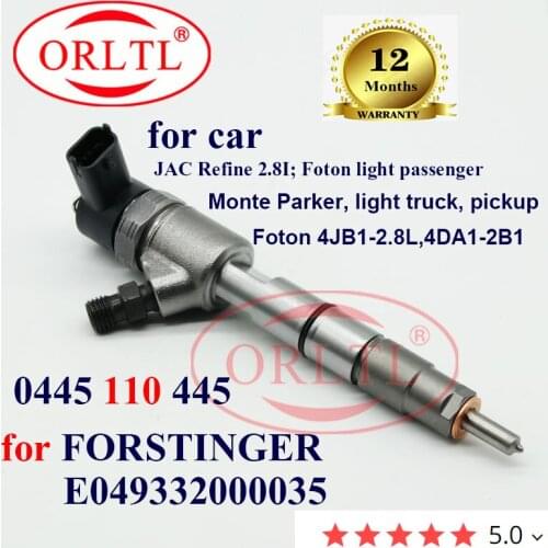 ORLTL Common Rail injector 0445110445 0 445 110 445 E049332000035 for JAC Refine 2.8I; Foton light passenger Monte Parker