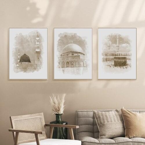 Islamic Building Poster Middle Eastern Palace Retro Architecture Canvas Print Wall Art Painting Picture Modern Home Decor