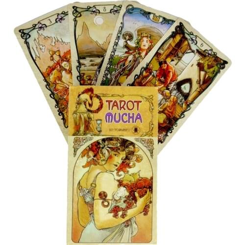 The Mucha Tarot Cards Mystical Guidance Divination Entertainment Partys Board Game Supports Wholesale 78 Sheets/Box