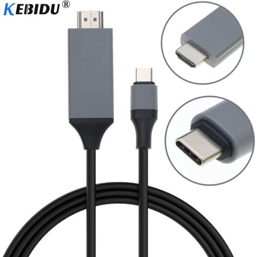 Kebidu 2M Type C to HDMI-compatible Cable USB 3.1 to 4K HDMI-compatible Adapter Cables USB-C for MacBook Pixel for Samsung S8 TV