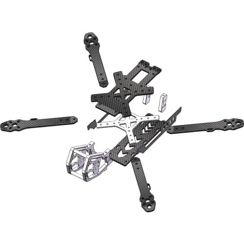 AlfaRC Apache 5/6/7inch Accessories Apache 5inch Arm Upper plate top plate Bottom Plate Side plate frame kit RC Drone parts