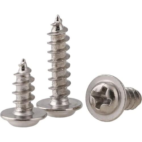 Cross Round Head with Gasket Self Tapping Small Screw Nail PWA Philips Pan Head with Pad Tapping screw M1.4M1.7M2 1000pcs