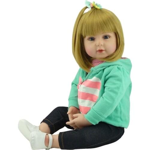 Girl baby reborn dolls 22" handmade silicone vinyl reborn babies dolls for children gift bebes reborn silicone dolls real born
