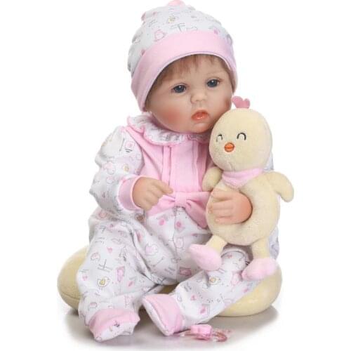 16"40cm reborn silicone baby dolls bebe alive collectible newborn infant bb reborn dolls vivid girl Handmade DIY Xmas Gifts