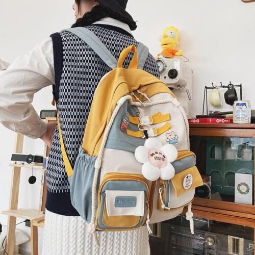 Japanese Ins Cute Backpacks for Women Harajuku Kawaii School Bags for Teenage Girls Korean Mori Travel Laptop Backpacks Ladies