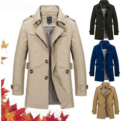 Spring Autumn Mens New Business Long Jacket 2021 Casual Windbreaker Jacket Men Trench Coat Men Fashion Overcoat
